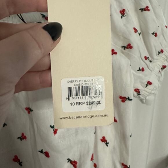 NWT Bec & Bridge Cherry Pie Short Sleeve Mini Dress Size 6 - Picture 7 of 9